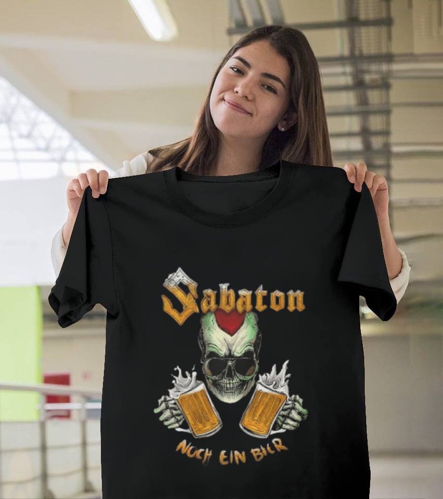 Sabaton Noch Ein Bier Skull With Dual Beer S And Skull T-Shirt