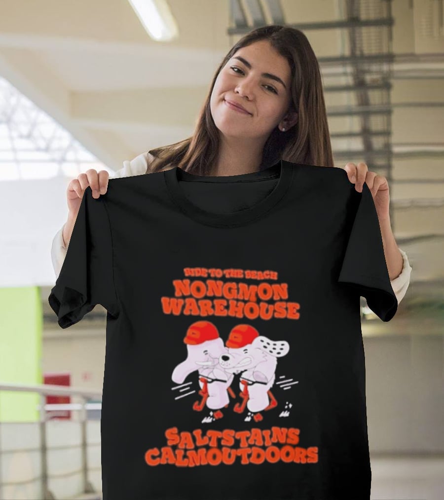 Ride To The Beach Nongmon Warehouse Saltstains Calmoutdoors T-Shirt