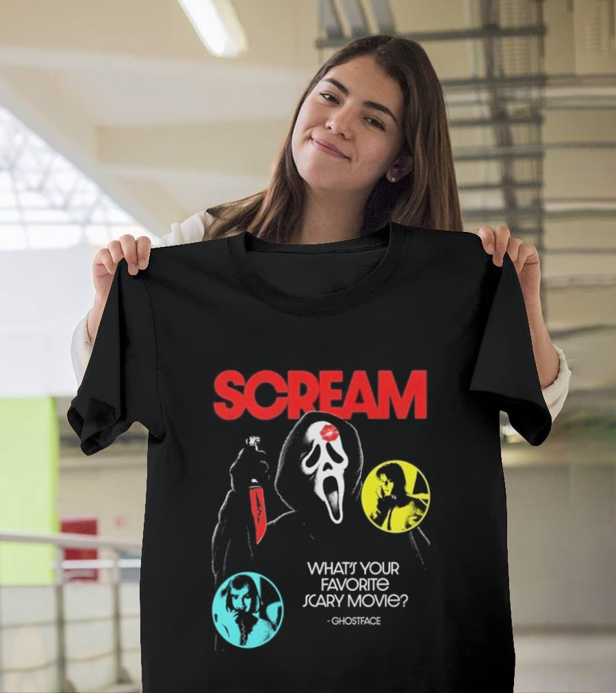 Scream Ghostface What's Your Favorite Scary Movie? T-Shirt