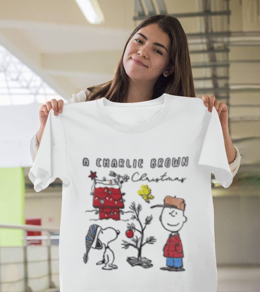 A Charlie Brown Christmas Snoopy Woodstock Holiday Scene T-Shirt