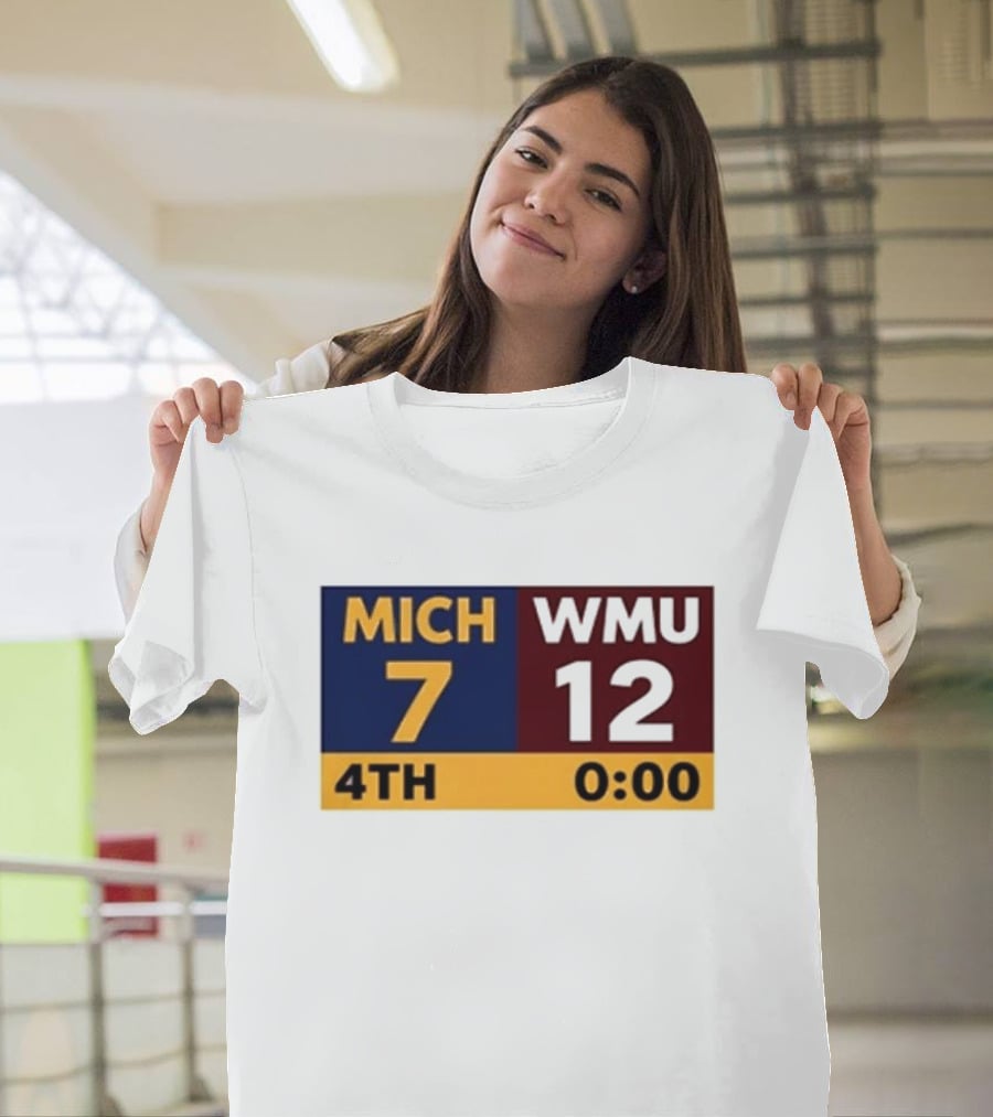 Nice Dave Portnoy Wearing MICH 7 WMU 12 4th 0:00 Michigan Miracle Comeback T-Shirt
