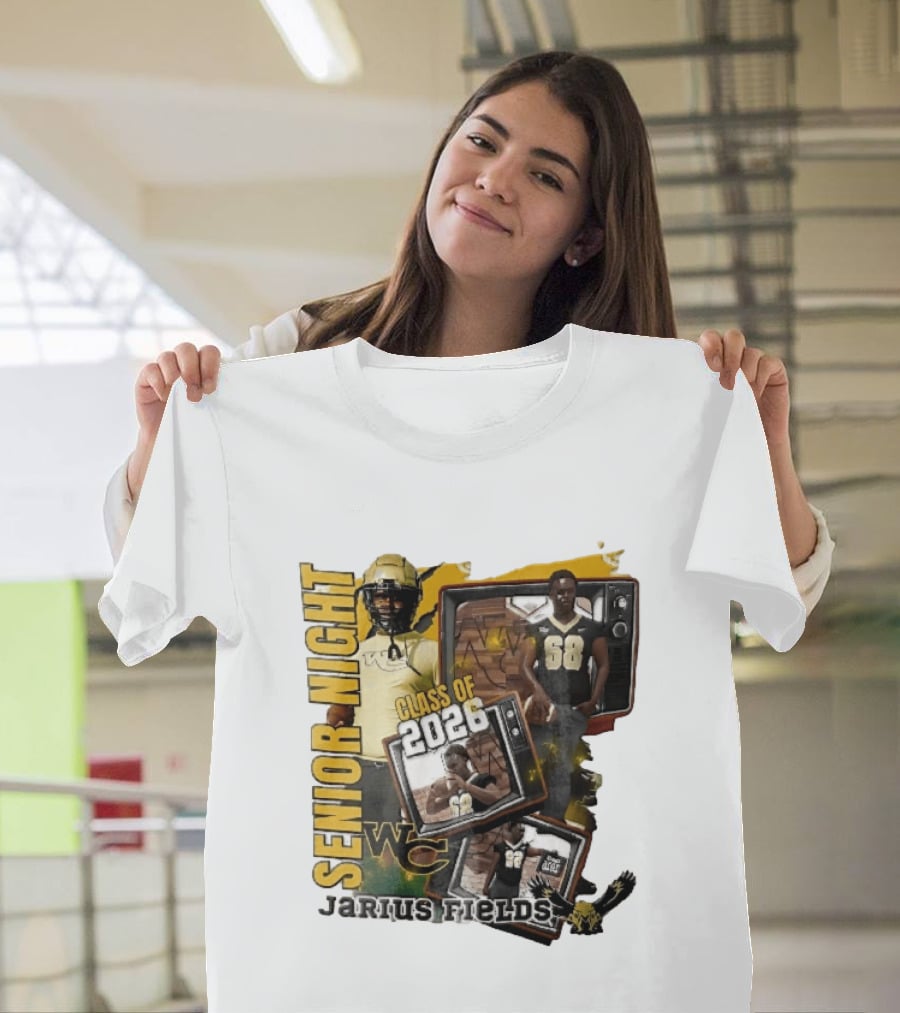 Senior Night Jarius Fields Class Of 2026 WC Football Player Collage T-Shirt