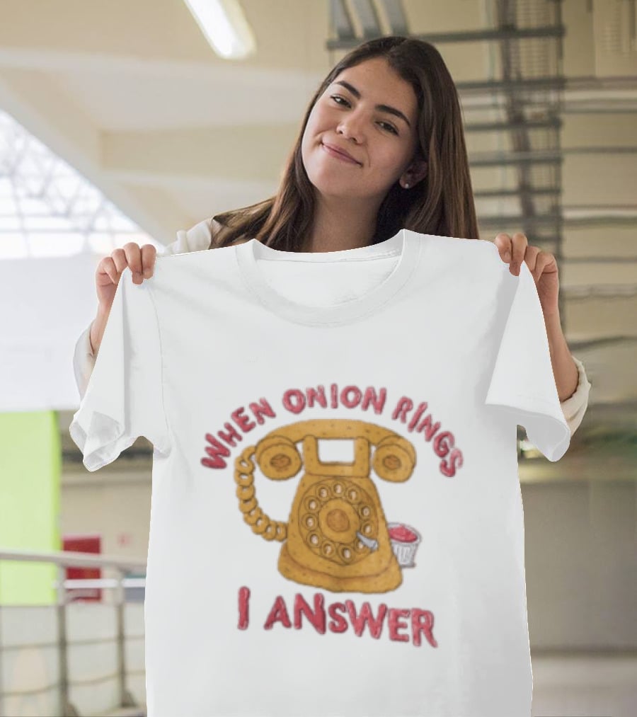 When Onion Rings I Answer Retro Telephone Humor T-Shirt