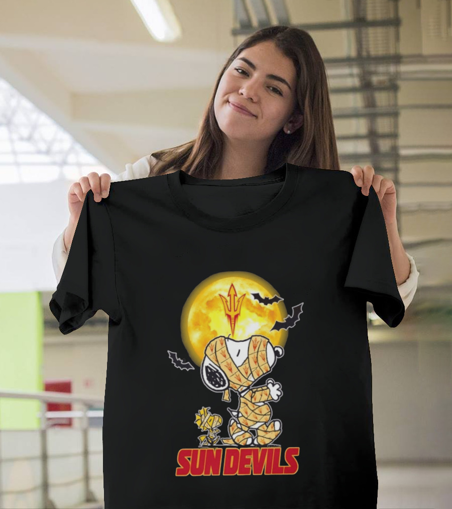 Arizona State Sun Devils Snoopy Woodstock Cosplay Mummy Halloween T-Shirt