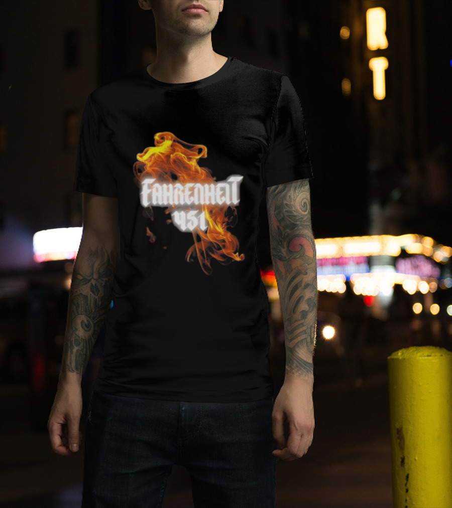 Fahrenheit 451 I'm With The Banned Books World Tour 2026 Flames T-Shirt