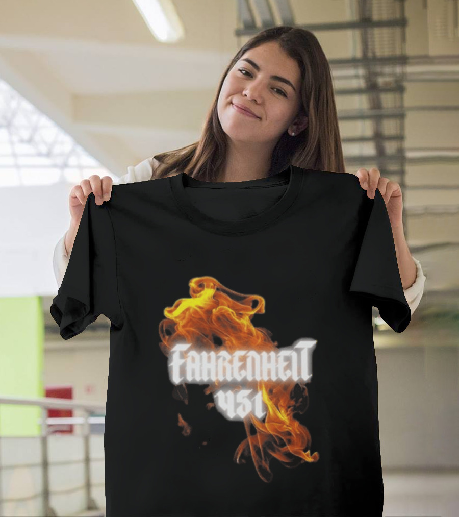 Fahrenheit 451 I'm With The Banned Books World Tour 2026 Flames T-Shirt