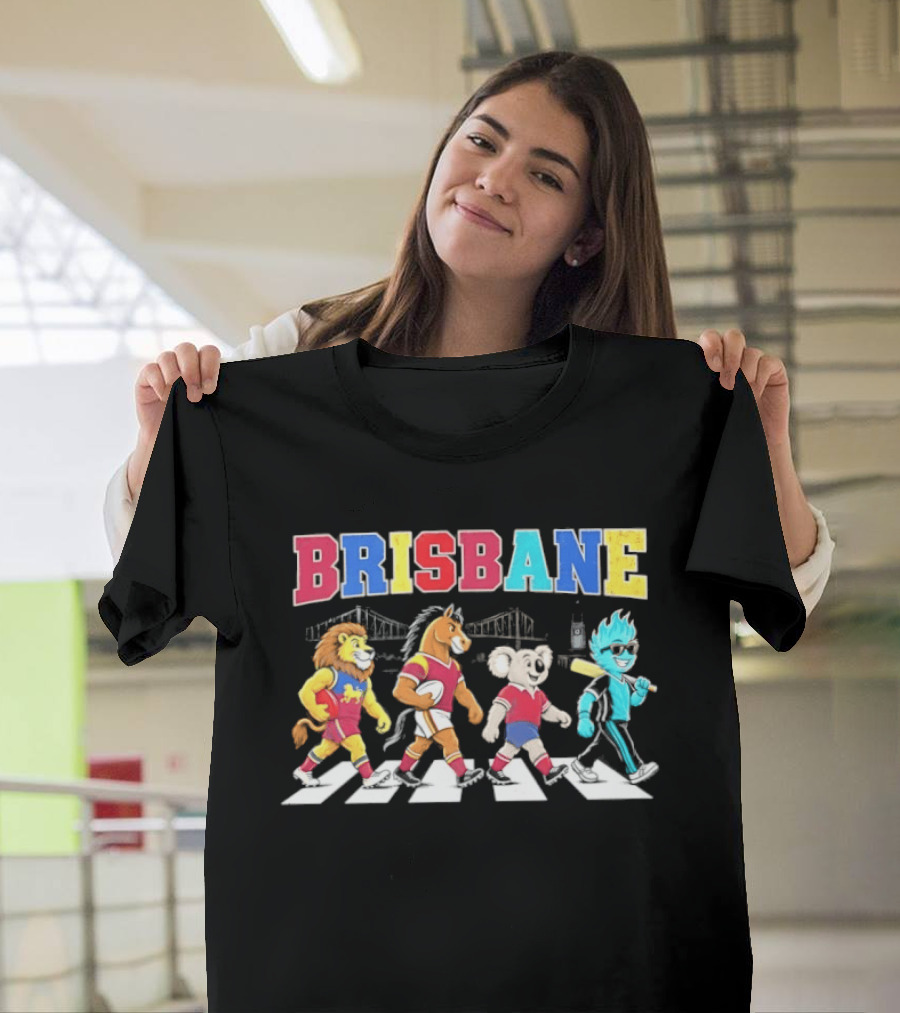 Brisbane Lions Koala Characters Abbey Road Crossing T-Shirt