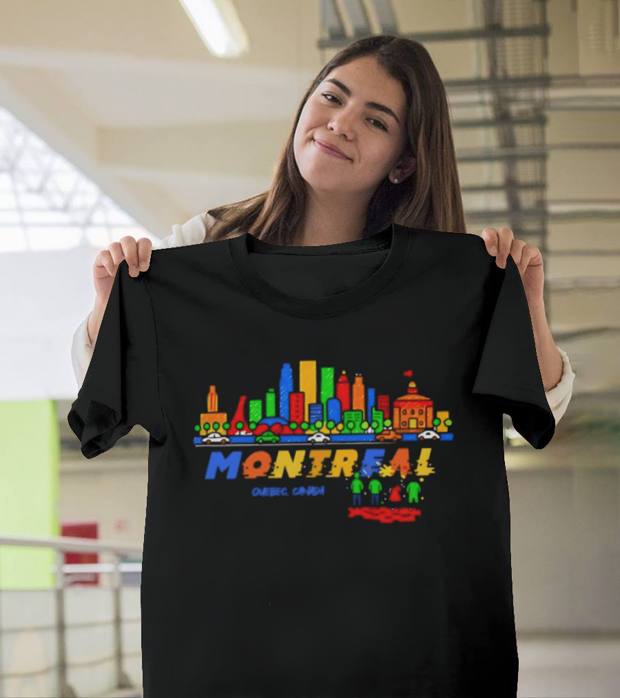 Montreal Quebec Canada Vibrant City Skyline Colorful T-Shirt