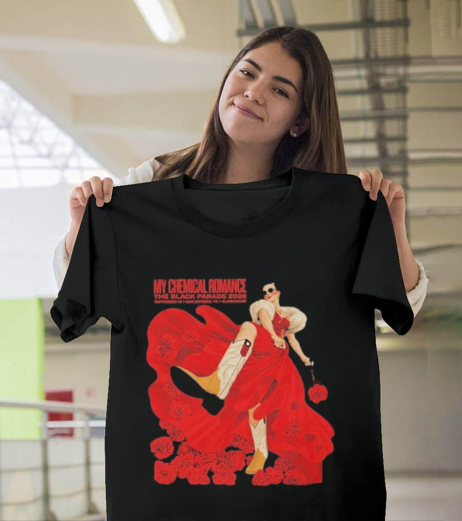 My Chemical Romance The Black Parade 2026 San Antonio September 12 Aladome Flower Dress Cowboy Boots T-Shirt