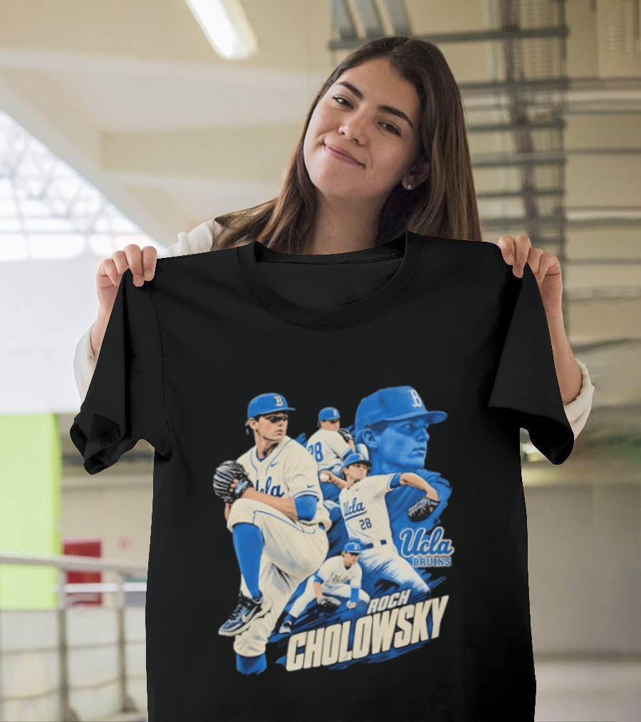 UCLA Bruins Roch Cholowsky 2026 Player Collage Baseball Pitcher Collection T-Shirt