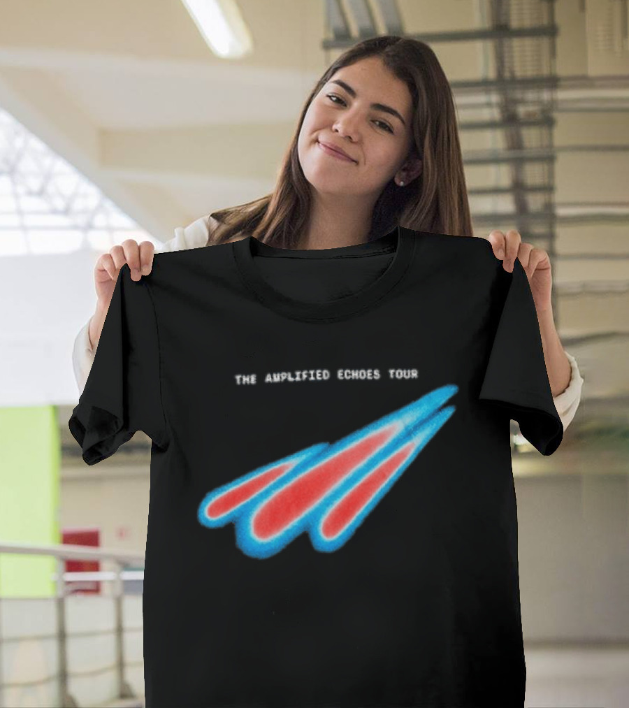 Manchester Orchestra The Amplified Echoes Tour Vibrant Blue Red Streaks T-Shirt