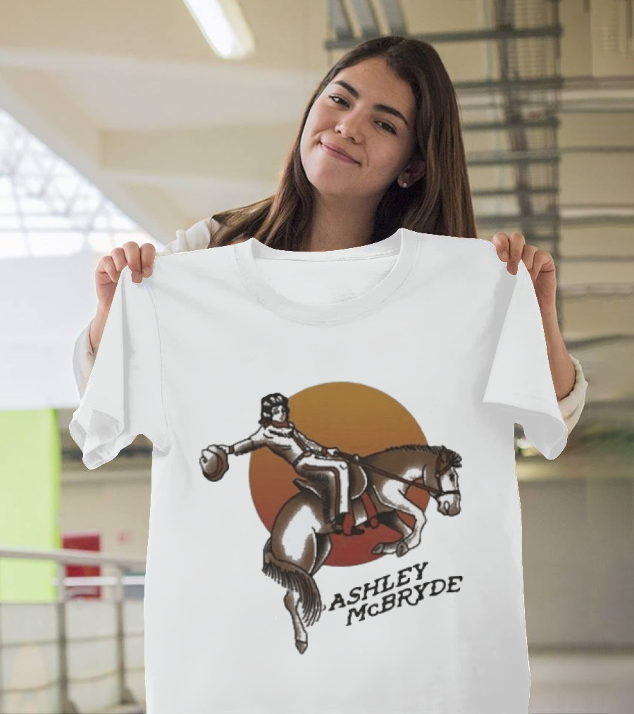Ashley McBryde Bucking Cowgirl Vintage Sunset Rider T-Shirt
