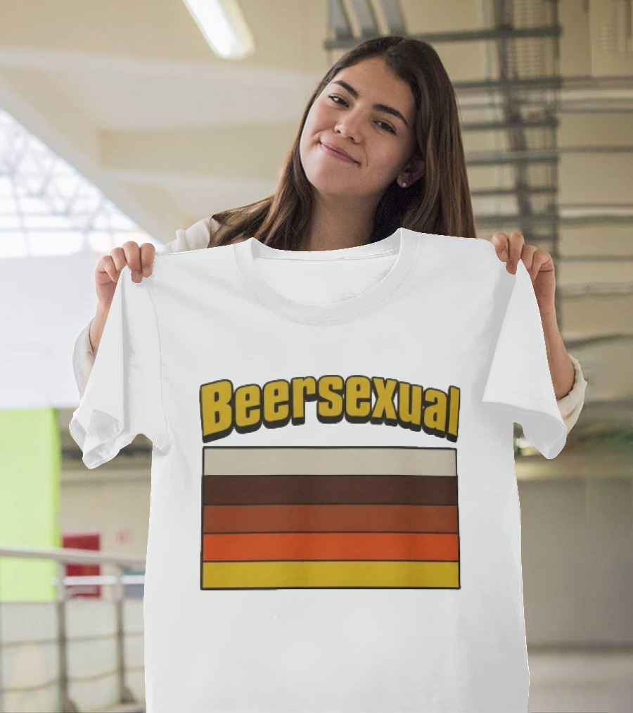 Beersexual Striped Flag With Bold Earth Tones T-Shirt
