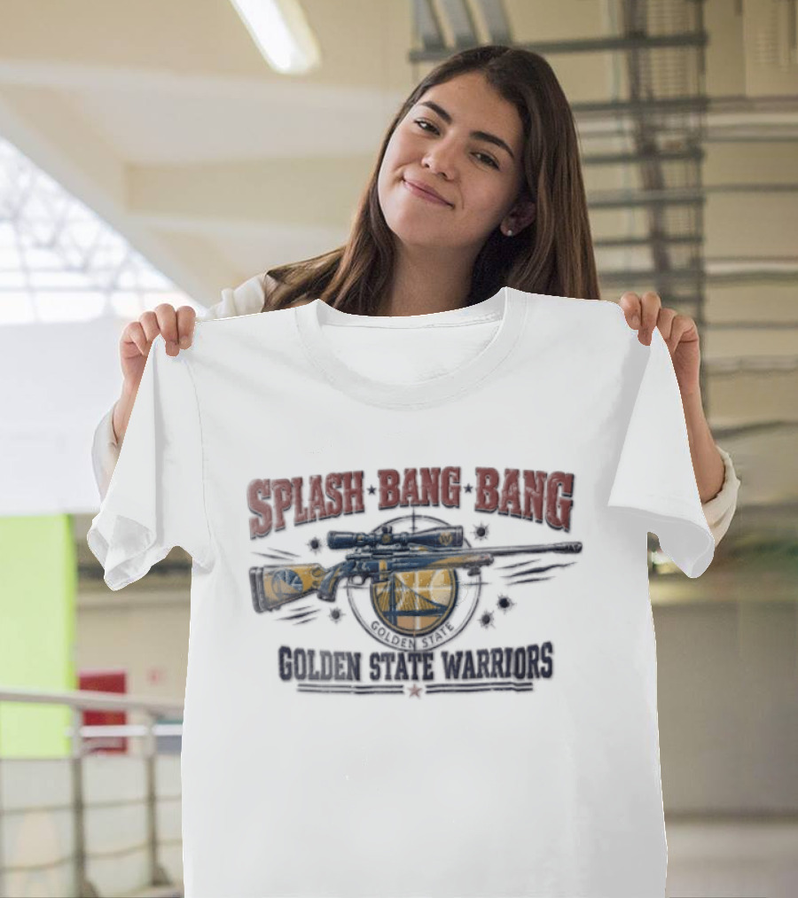 Splash Bang Bang Golden State Warriors Sniper Scope Bullet Holes T-Shirt