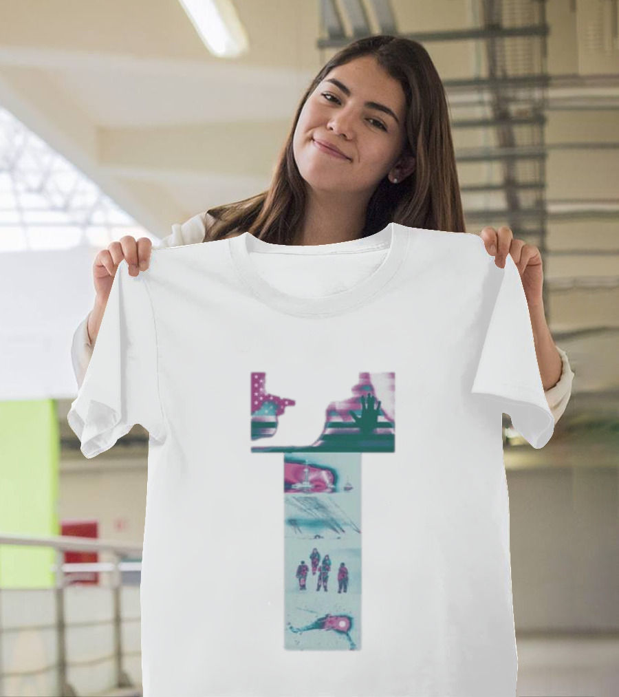 Hydeforce Taxpayer White Patriotic Exploration Flag And Arctic Adventure Scene T-Shirt