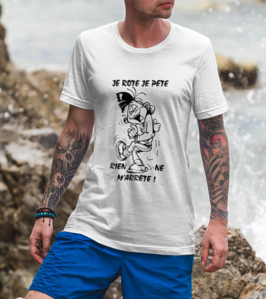 Je Rote Je Pete Rien Ne M'arrête Cartoon Caricature Dancing T-Shirt