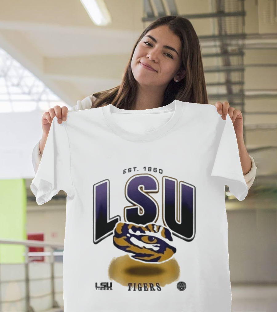 LSU Tigers Est. 1860 Bold Letter Tiger T-Shirt