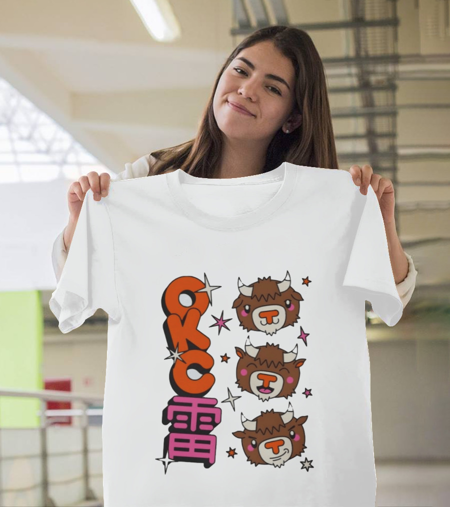 OKC Thunder Kawaii Bison Buffalo NBA Japan T-Shirt