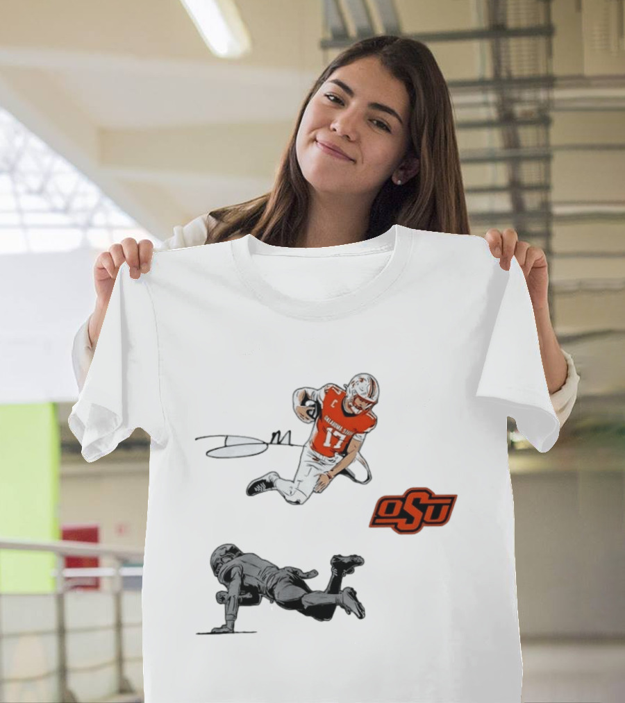 Oklahoma State Cowboys Football Drew Mestemaker Air Mesty OSU Quarterback 17 T-Shirt