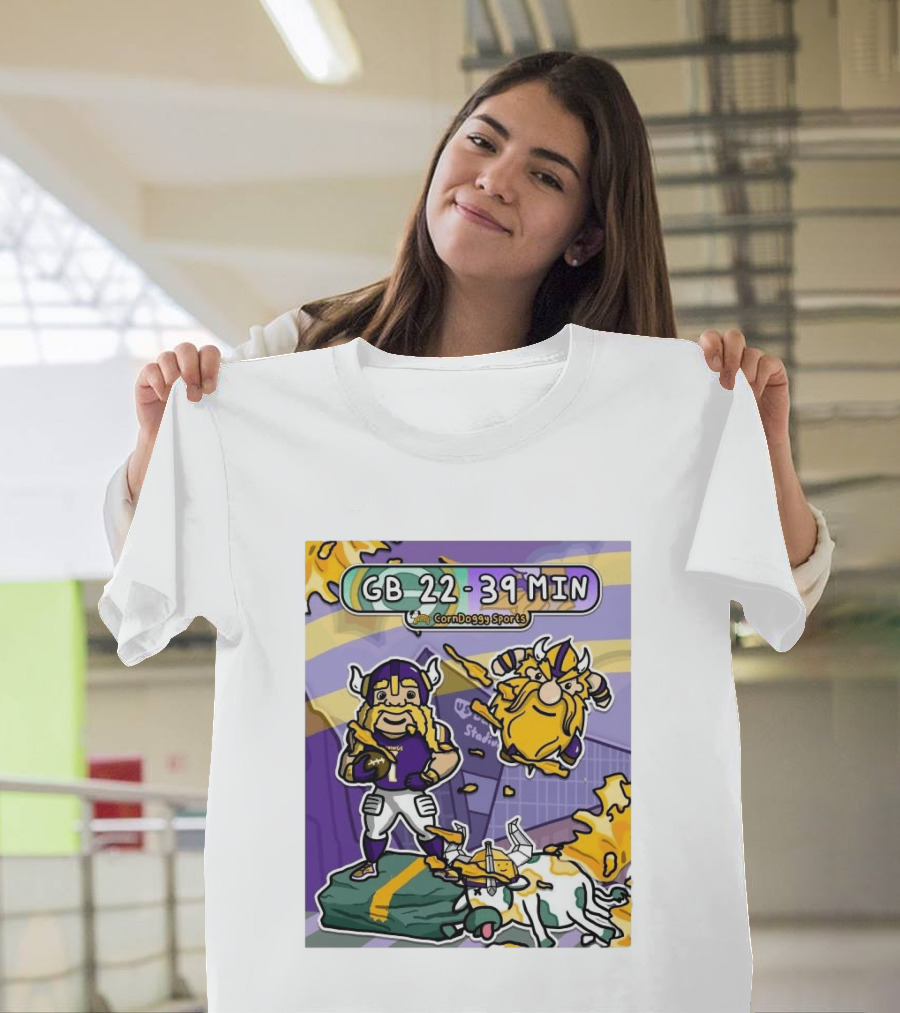 GB 22 39 MIN CornDoggy Sports Green Bay Packers Vs Minnesota Vikings T-Shirt