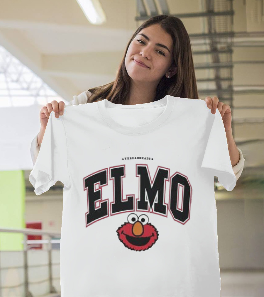 Qagoma Store 2023 Elmo College Red Ringer T-Shirt