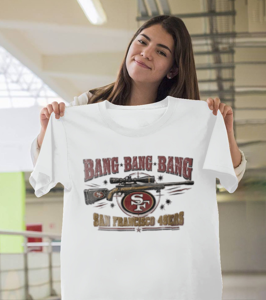 San Francisco 49ers Sniper Rifle Bang Bullet Holes SF T-Shirt