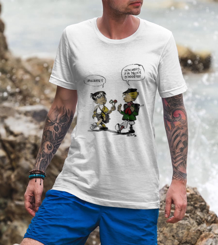 Sucette Non Merci Jai Decide Darreter Gotlib Cartoon French Schoolboys T-Shirt