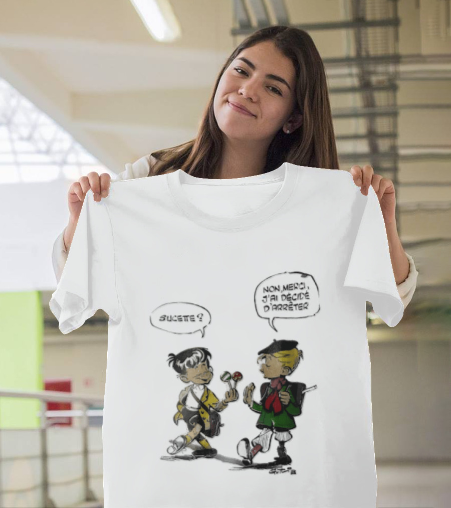 Sucette Non Merci Jai Decide Darreter Gotlib Cartoon French Schoolboys T-Shirt
