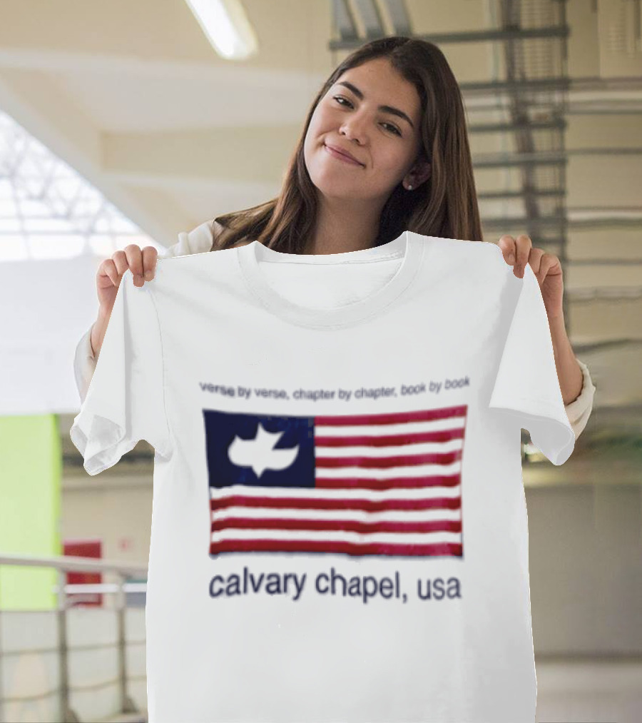 Verse By Verse Chapter By Chapter Book By Book Calvary Chapel USA Flag T-Shirt