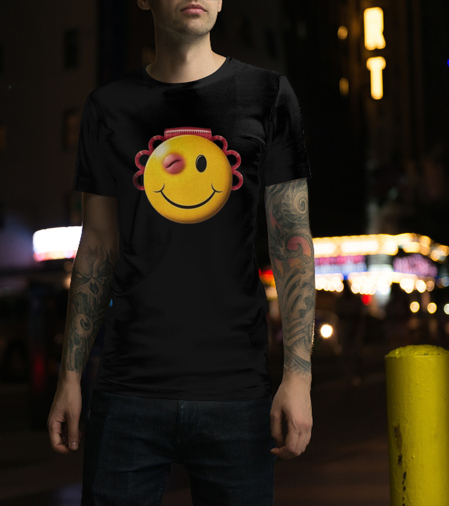 A$AP Rocky Don't Be Dumb Tour Smiley Face With Winking Eye And Red Rope Details T-Shirt