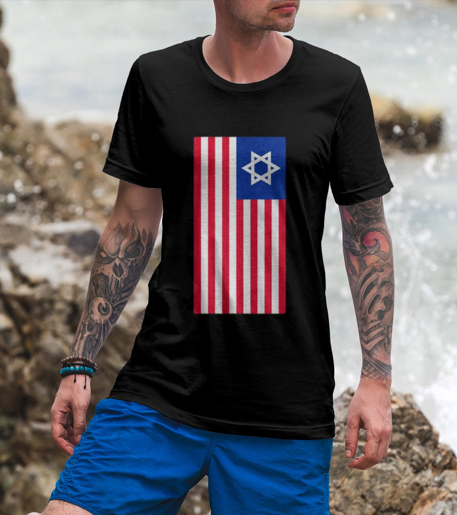 Hyde Force Store Very Serious Marine Casualty USA Israel Flag T-Shirt