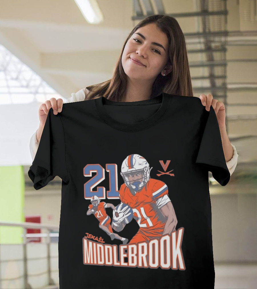 Jekail Middlebrook 21 Virginia Cavaliers Football Player T-Shirt