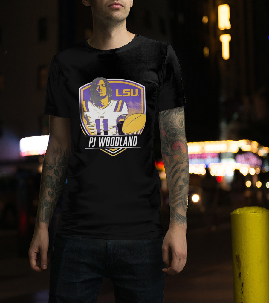 LSU Tigers Football PJ Woodland No 11 T-Shirt