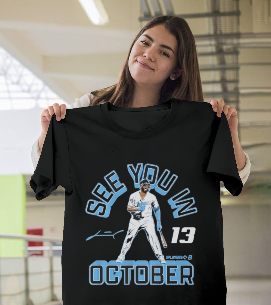 Junior Caminero See You In October Players 13 Signature Baseball T-Shirt