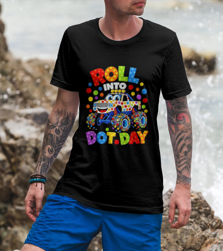 Roll Into Dot Day Colorful Polka Dot Car Fun T-Shirt