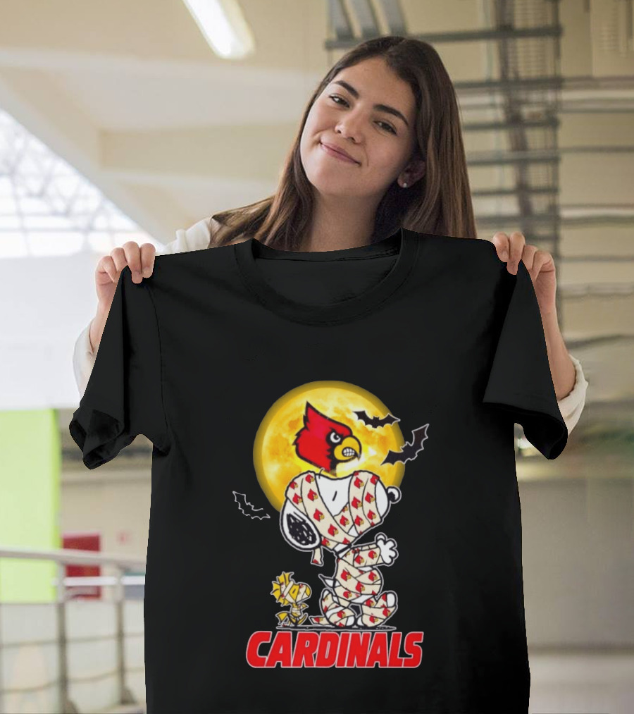 Louisville Cardinals Snoopy Woodstock Mummy Halloween T-Shirt