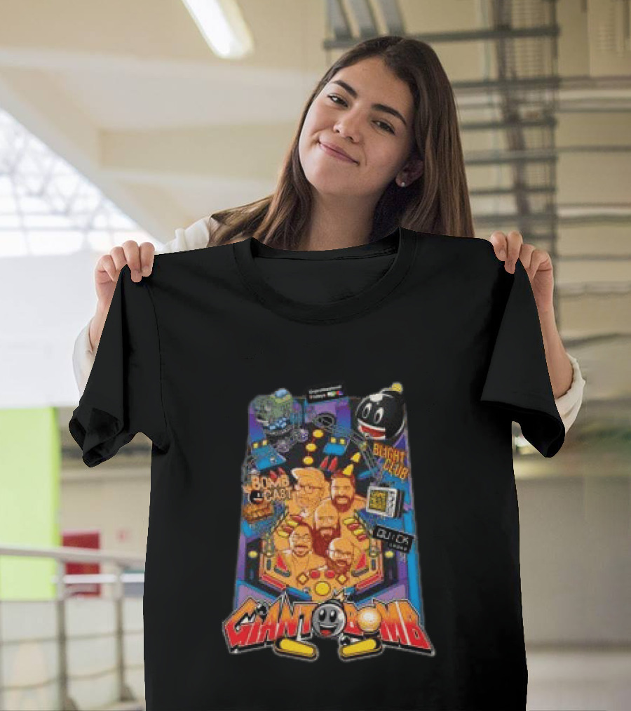 Giant Bomb Pinball Blight Club Quick Looks Bomb Cabinet Retro Arcade T-Shirt
