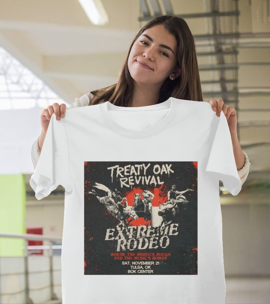 Treaty Oak Revival Extreme Rodeo Tulsa OK November 21 Bok Center Event T-Shirt
