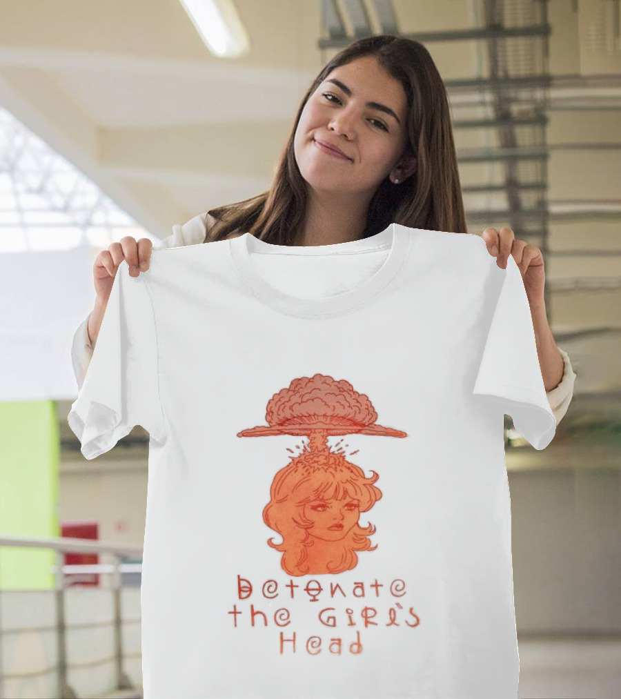 Hydeforce Store Detonate The Girl's Head Oat Dye T-Shirt