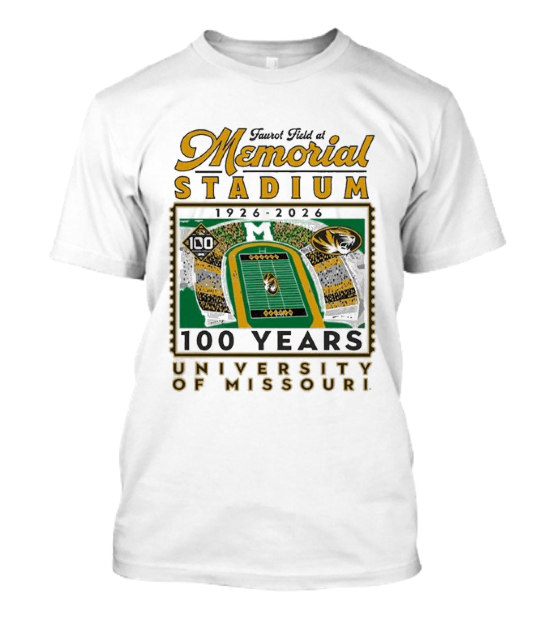 Faurot Field Memorial Stadium 1926 2026 Centennial University Of Missouri 100 Years T-Shirt