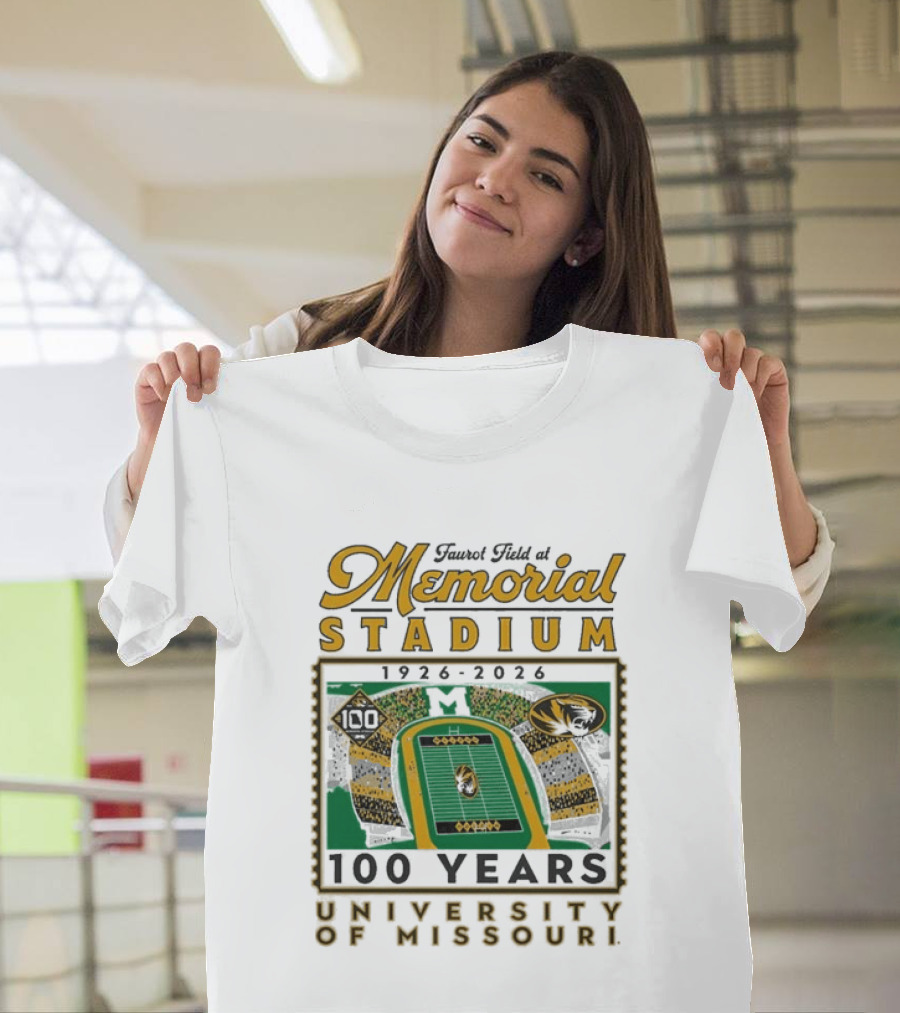 Faurot Field Memorial Stadium 1926 2026 Centennial University Of Missouri 100 Years T-Shirt