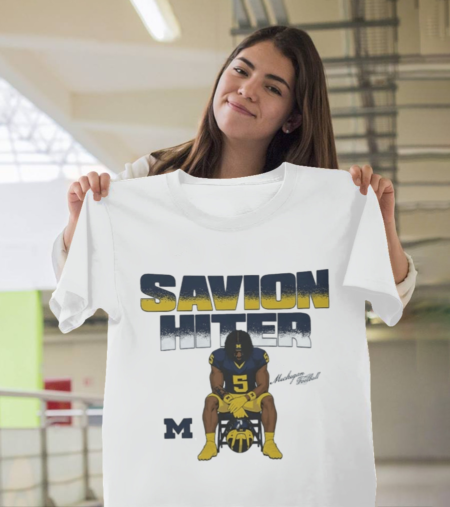 Savion Hiter No 5 Michigan Wolverines Football M T-Shirt