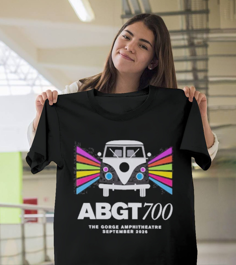ABGT700 Gorge Amphitheatre September 2023 Festival Bus Rainbow T-Shirt