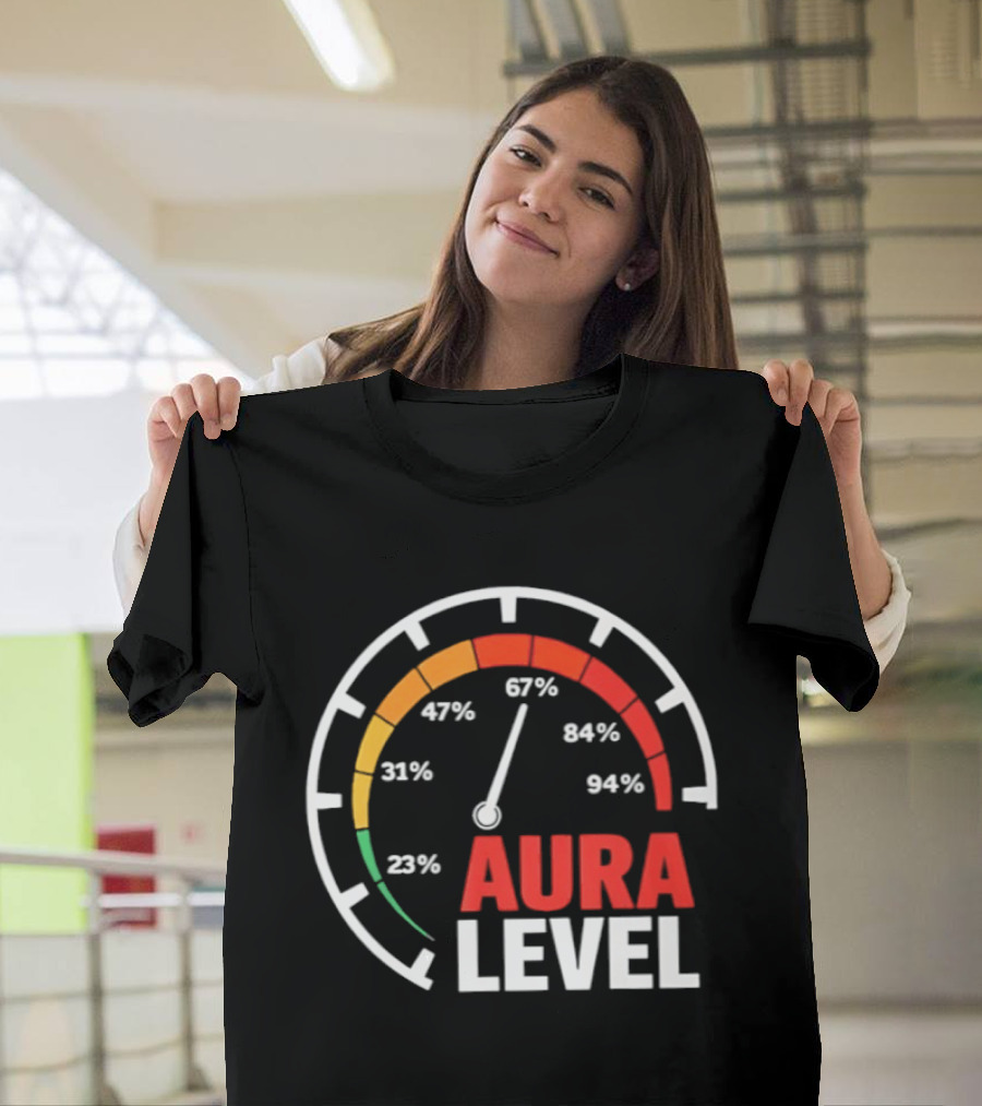 Aura Level Percentage Gauge 23% 31% 67% 84% 94% T-Shirt