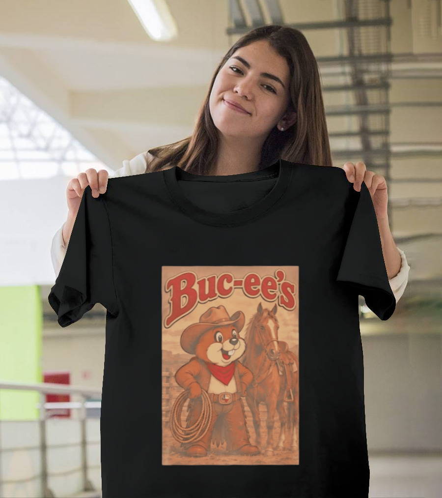 Buc Ee's Cowboy Western Sunset Horse And Lasso T-Shirt