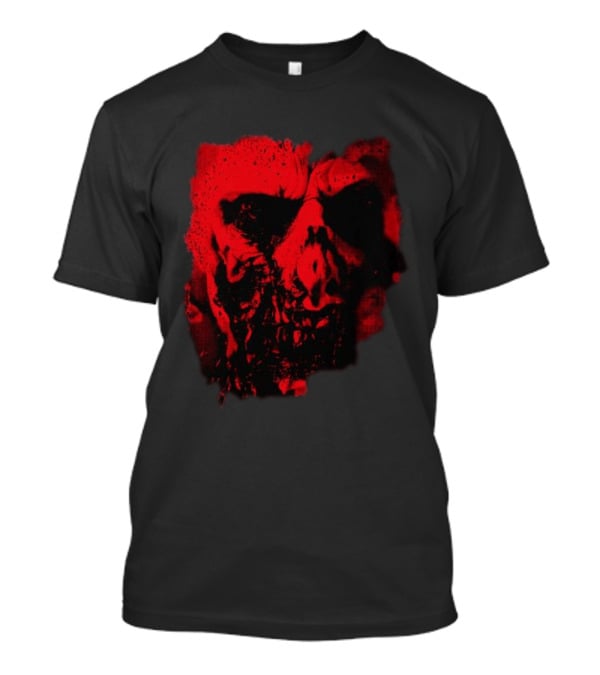 Heavy Spoilers Shop Infected Skull Horror Face T-Shirt