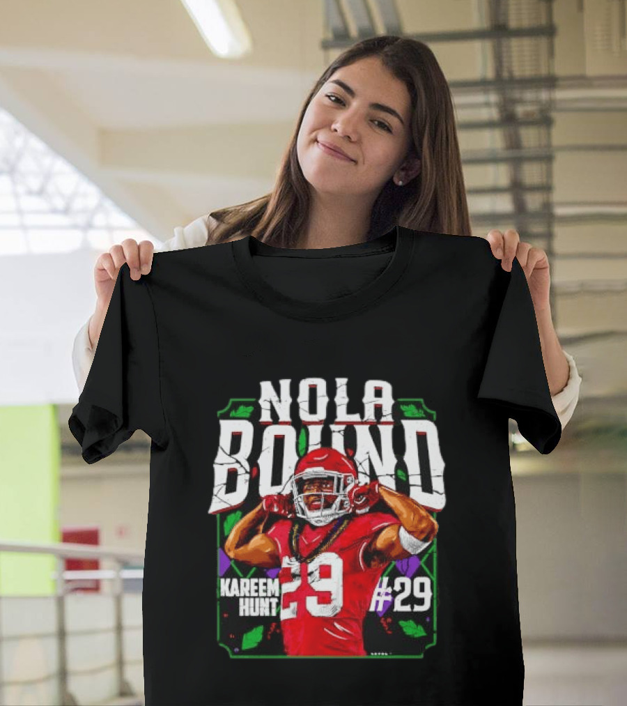 NOLA Bound Kareem Hunt Kansas City Chiefs #29 Jersey Football T-Shirt