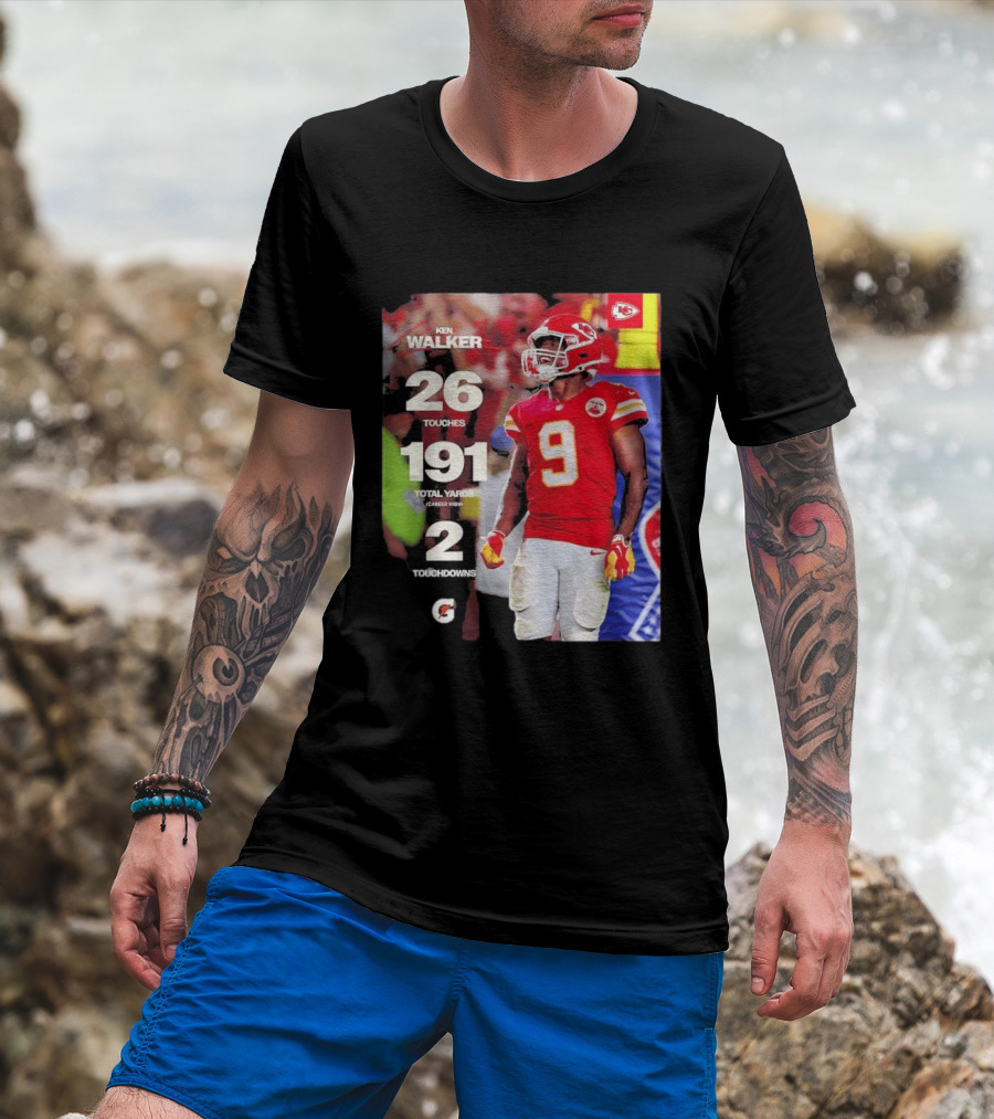 Ken Walker Kansas City Chiefs Career High 26 Touches 191 Total Yards 2 Touchdowns T-Shirt