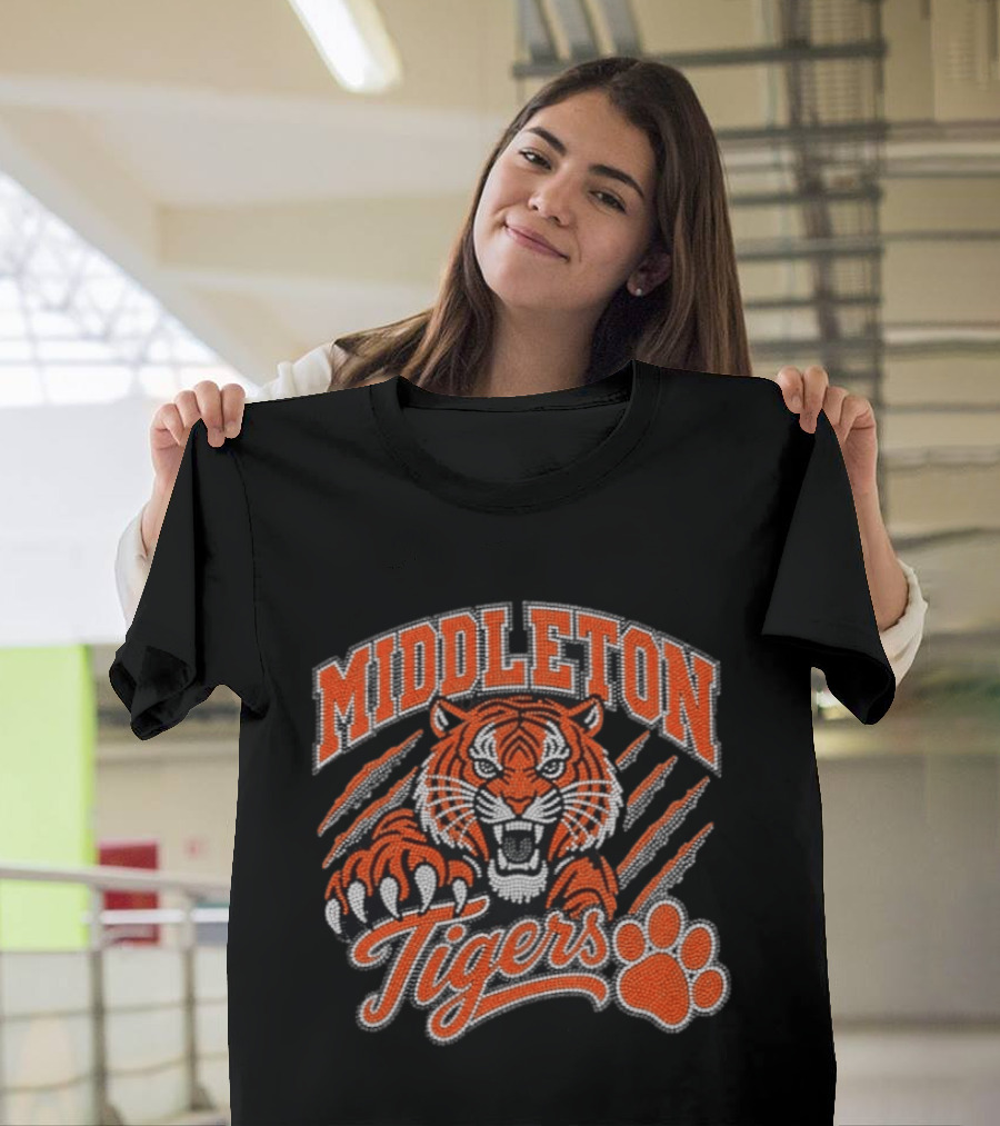 Middleton Tigers Fierce Claw Paw Print T-Shirt