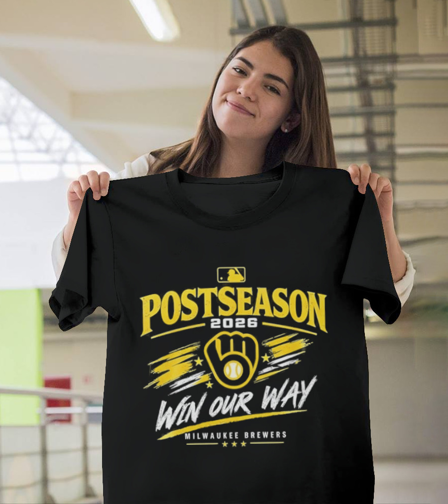 MLB Milwaukee Brewers Postseason 2026 Win Our Way Celebration T-Shirt